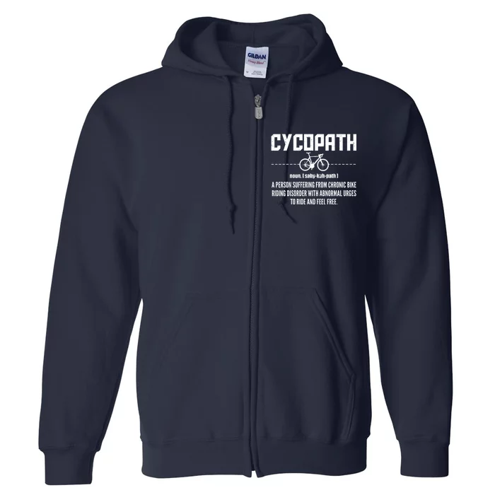 Cycopath Definition Biking Cycling Full Zip Hoodie