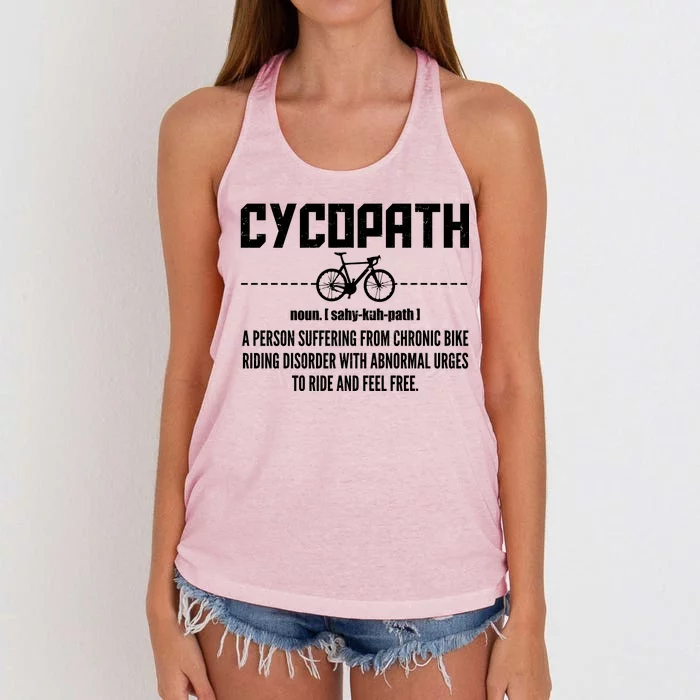 Cycopath Definition Biking Cycling Women's Knotted Racerback Tank