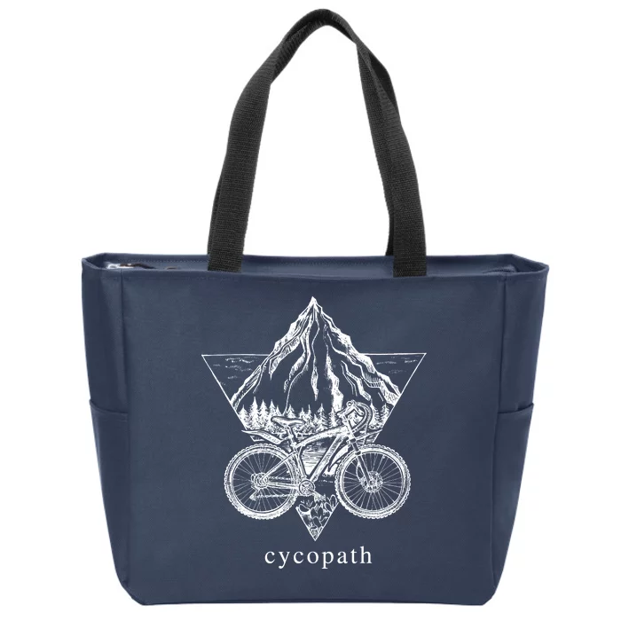 Cycopath Funny Cycling Zip Tote Bag