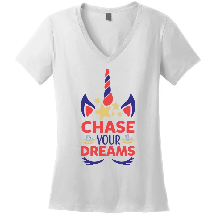 Chase Your Dreams Women's V-Neck T-Shirt