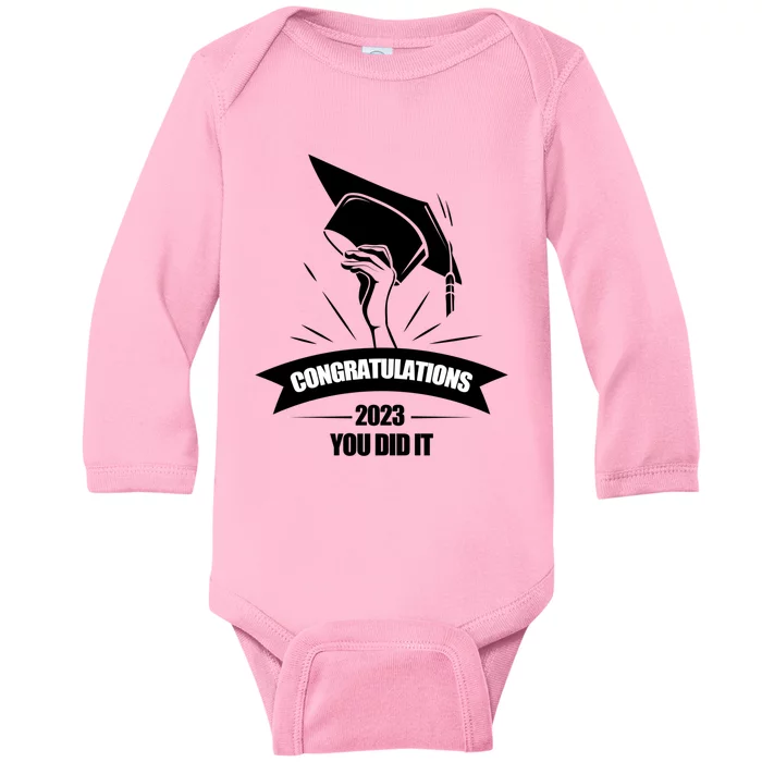 Congratulations You Did It Proud Parents Graduation Family Gift Baby Long Sleeve Bodysuit