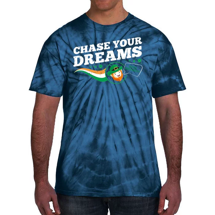 Chase Your Dreams With Whisky Leprechaun Tie-Dye T-Shirt