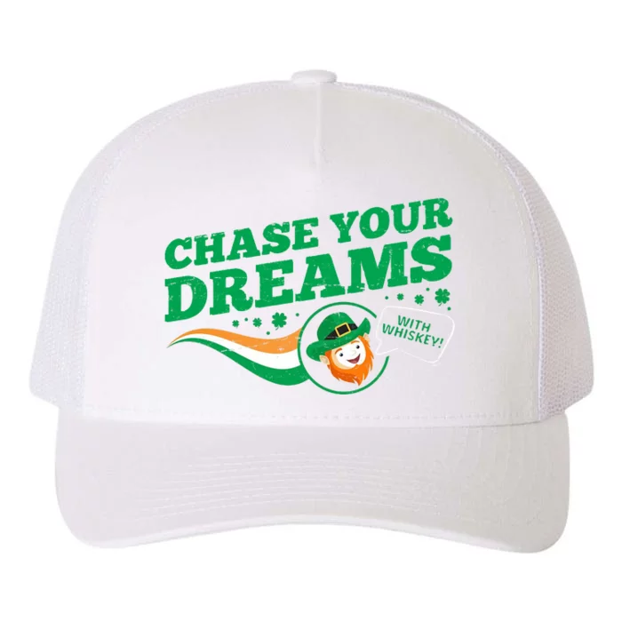 Chase Your Dreams With Whisky Leprechaun Yupoong Adult 5-Panel Trucker Hat