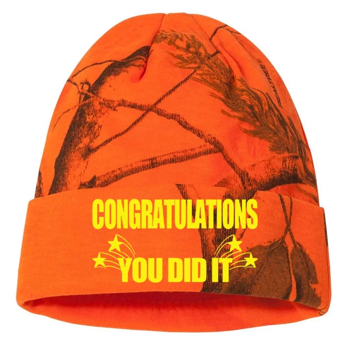 Congratulations You Did It Groovy Promotion Win Graduation Kati - 12in Camo Beanie