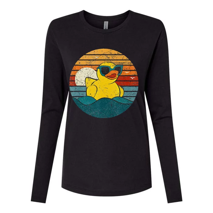 Cute Yellow Duck Bath Toy Rubber Duckling Ducky Duck Lover Womens Cotton Relaxed Long Sleeve T-Shirt