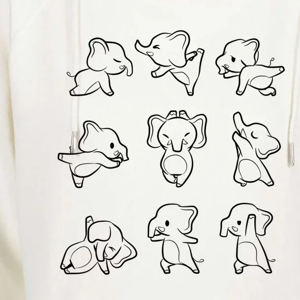 Cute Yoga Elephant Sequence Gift Womens Funnel Neck Pullover Hood