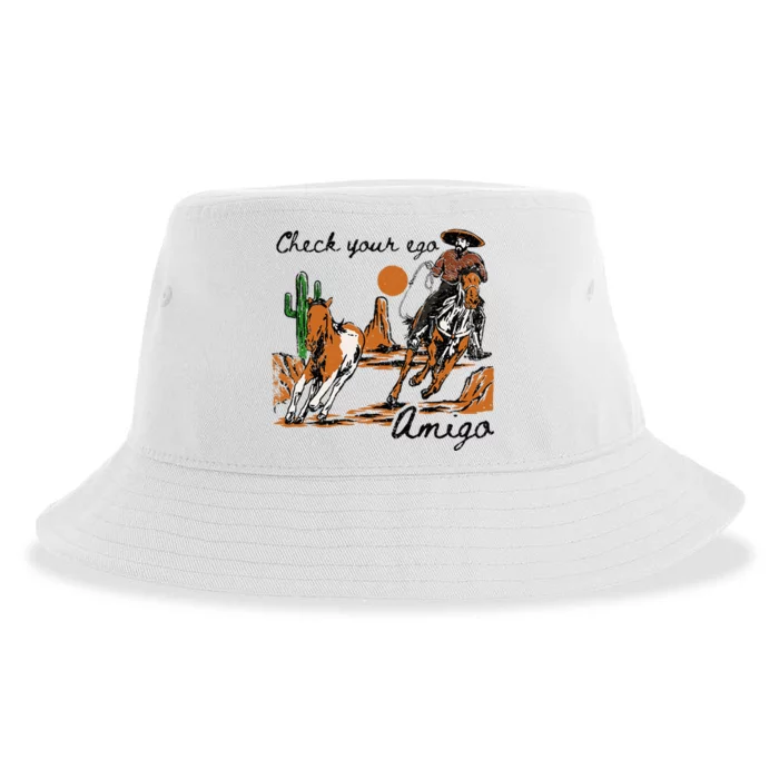 Check Your Ego Amigo Western Vintage Western Cowboy Sustainable Bucket Hat