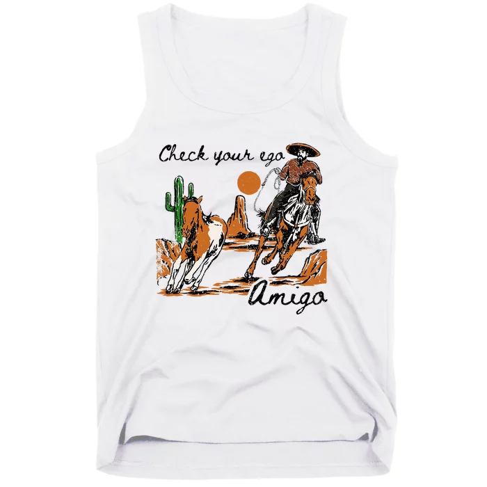 Check Your Ego Amigo Western Vintage Western Cowboy Tank Top