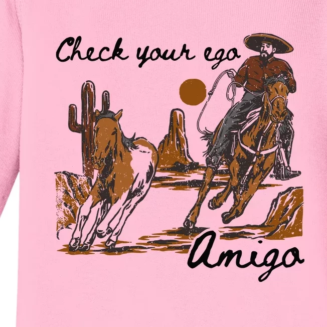 Check Your Ego Amigo Baby Long Sleeve Bodysuit