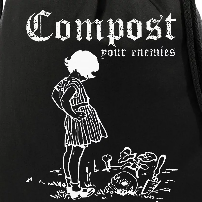 Compost Your Enemies Drawstring Bag