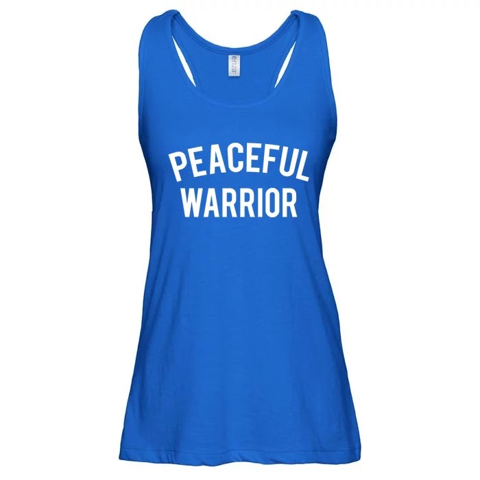 Cool Yoga Funny Gift Peaceful Warrior Gift Funny Gift Ladies Essential Flowy Tank