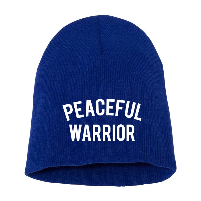 Cool Yoga Funny Gift Peaceful Warrior Gift Funny Gift Short Acrylic Beanie