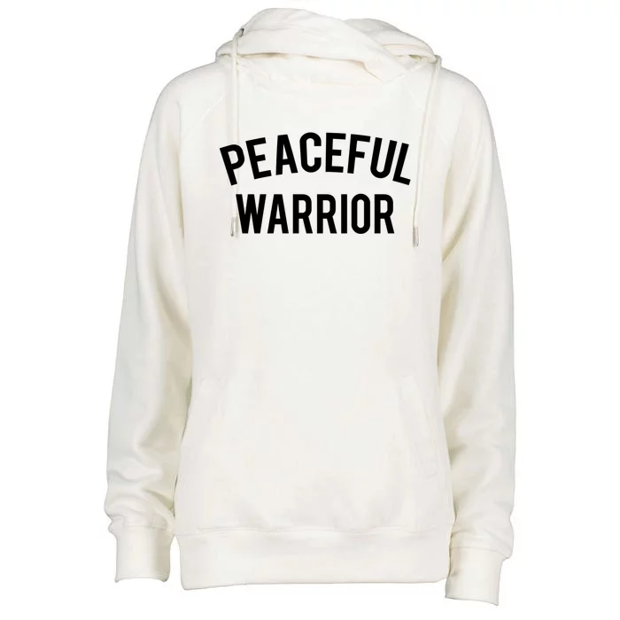 Cool Yoga Funny Gift Peaceful Warrior Gift Cute Gift Womens Funnel Neck Pullover Hood