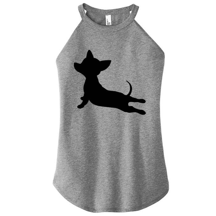 Chiweenie Yoga Fitness Gift Chihuahua Dachshund Exercise Funny Gift Women’s Perfect Tri Rocker Tank