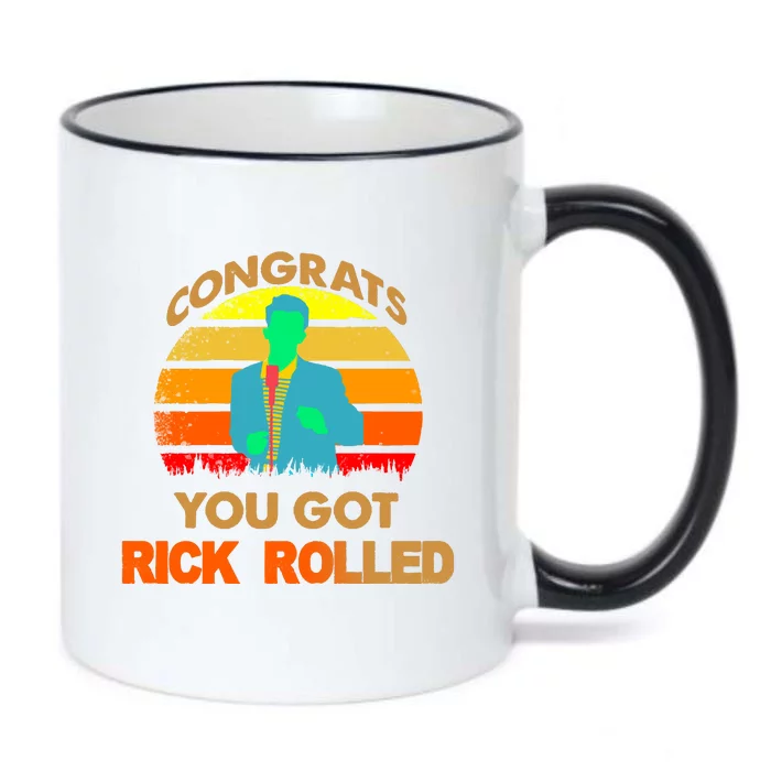 Congrats You Got Rick Rolled Meme Black Color Changing Mug