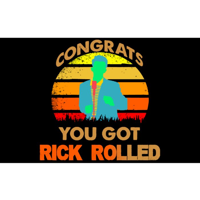 Congrats You Got Rick Rolled Meme Bumper Sticker