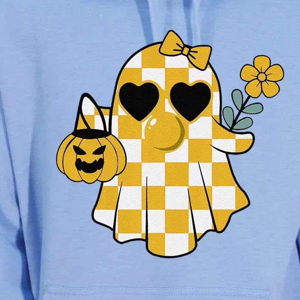 Cute Y Ghost Blowing Bubble Halloween Flower Bougie Unisex Surf Hoodie