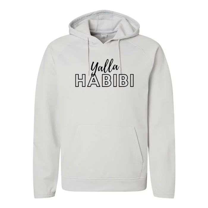 Cool Yalla Habibi Arabic Writing Performance Fleece Hoodie