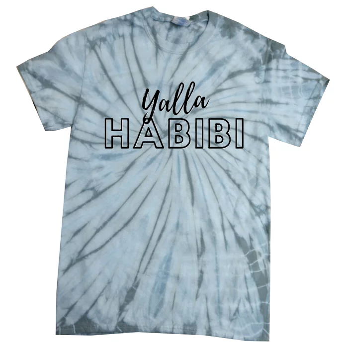 Cool Yalla Habibi Arabic Writing Tie-Dye T-Shirt