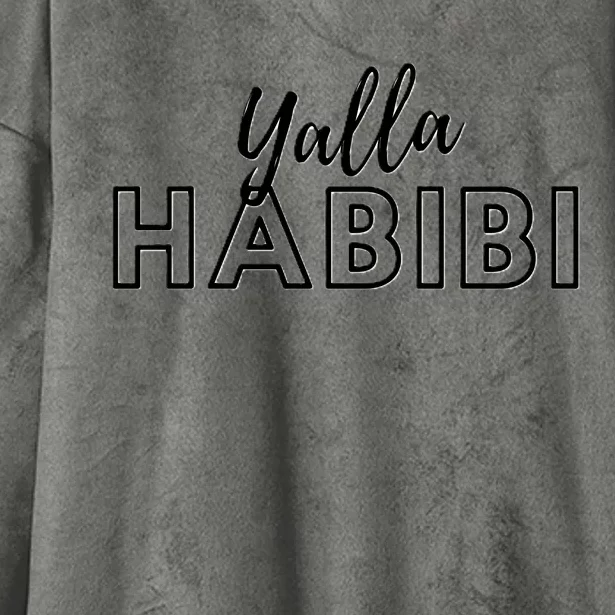 Cool Yalla Habibi Arabic Writing Hooded Wearable Blanket