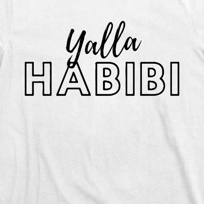 Cool Yalla Habibi Arabic Writing T-Shirt