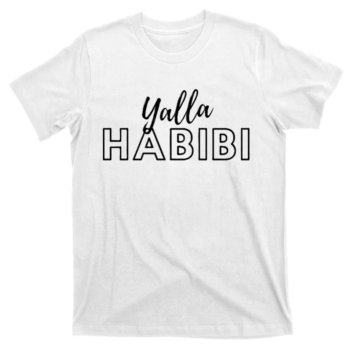 Cool Yalla Habibi Arabic Writing T-Shirt