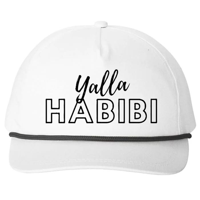 Cool Yalla Habibi Arabic Writing Snapback Five-Panel Rope Hat