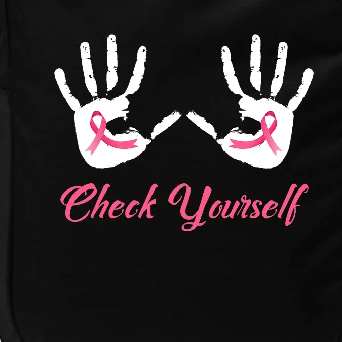 Check Yourself Hands Pink Ribbon Breast Cancer Awareness Impact Tech Backpack