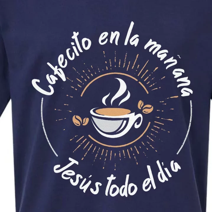 Cafecito Y Jesus Reagalo Cristiano Christian Spanish Sueded Cloud Jersey T-Shirt