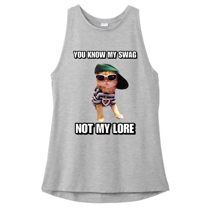 Cringeytees You Know My Swag Not My Lore Ladies Tri-Blend Wicking Tank