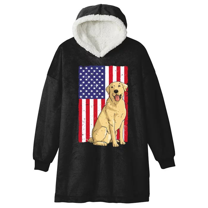 Cool Yellow Lab Art For Men Women Yellow Labrador Retriever Hooded Wearable Blanket