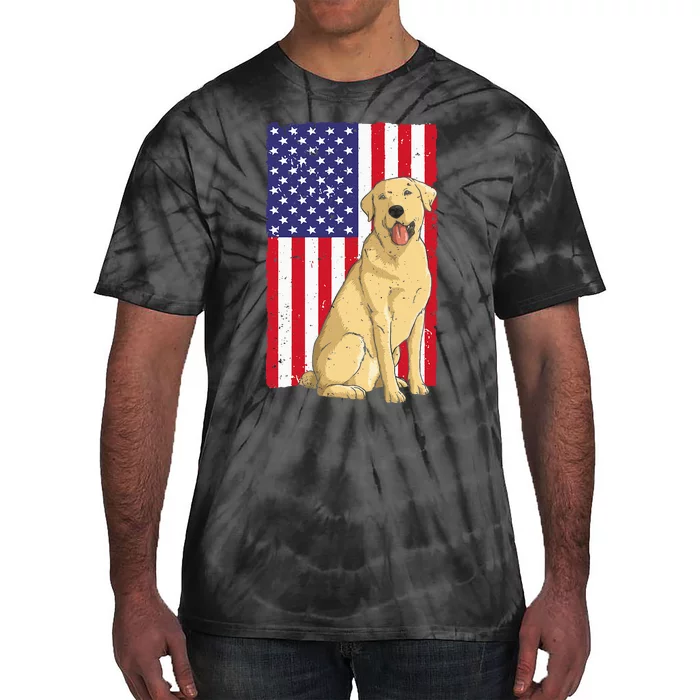 Cool Yellow Lab Art For Men Women Yellow Labrador Retriever Tie-Dye T-Shirt