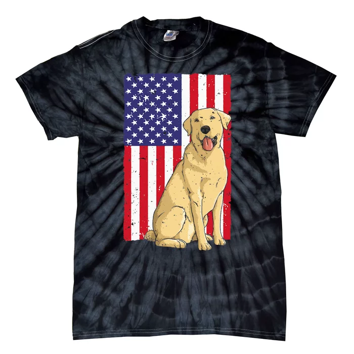 Cool Yellow Lab Art For Men Women Yellow Labrador Retriever Tie-Dye T-Shirt