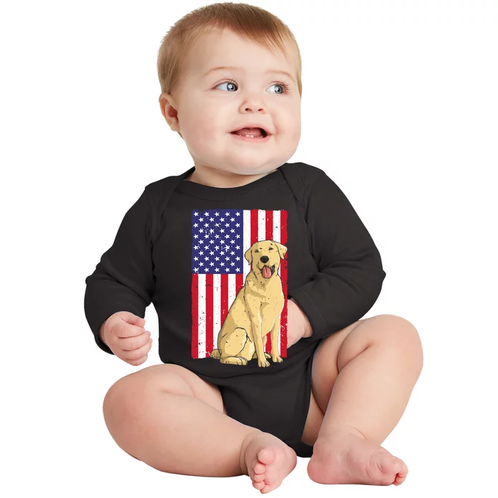 Cool Yellow Lab Art For Yellow Labrador Retriever Baby Long Sleeve Bodysuit