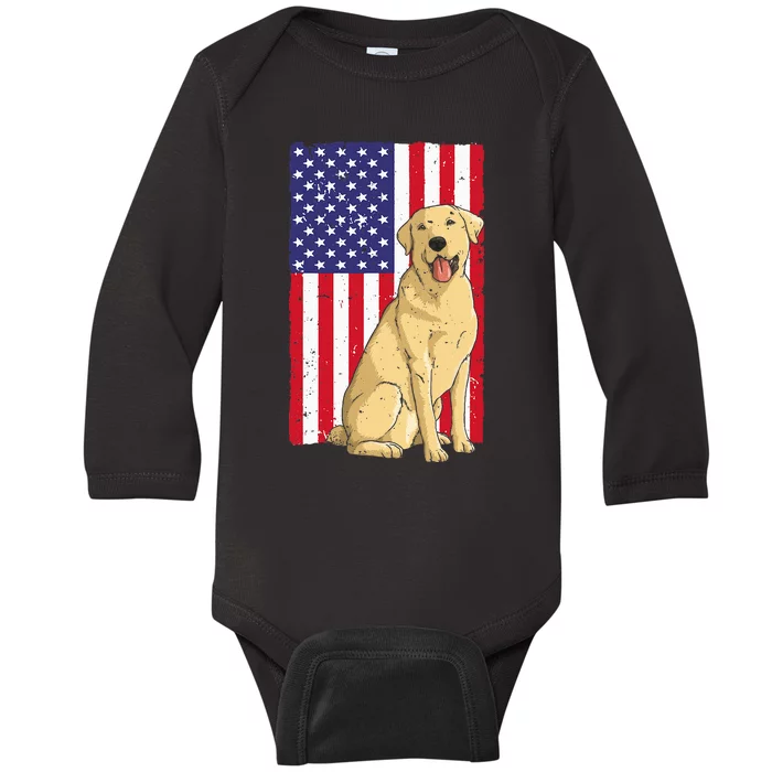 Cool Yellow Lab Art For Yellow Labrador Retriever Baby Long Sleeve Bodysuit