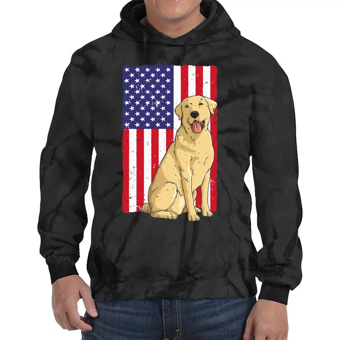 Cool Yellow Lab Art For Yellow Labrador Retriever Tie Dye Hoodie