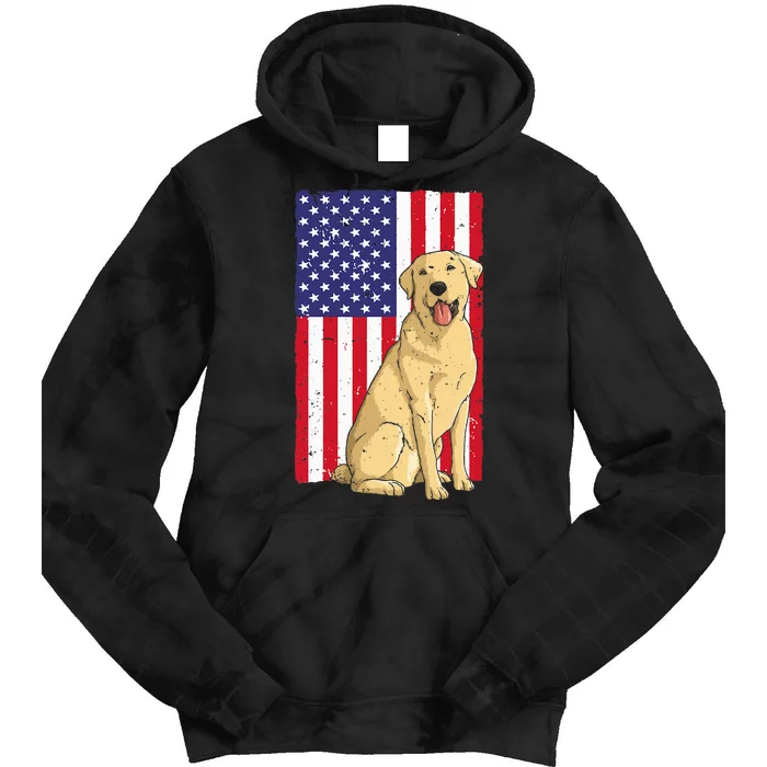 Cool Yellow Lab Art For Yellow Labrador Retriever Tie Dye Hoodie