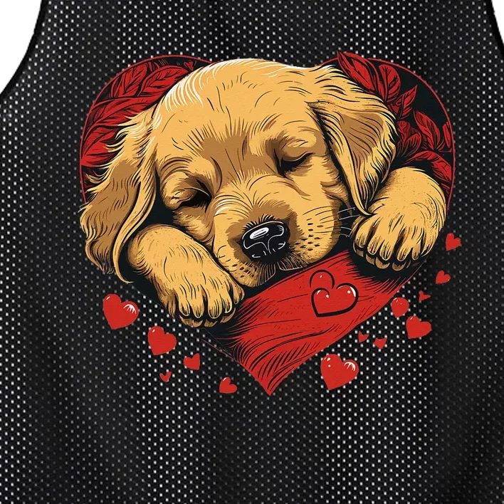 Cute Yellow Labrador Retriever Dog Art Golden Retriever Mesh Reversible Basketball Jersey Tank