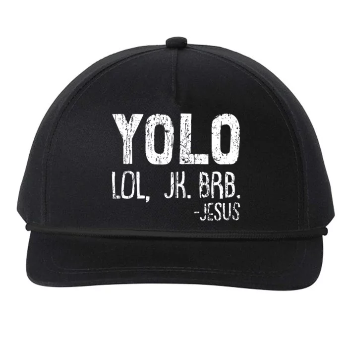 Christian Yolo Lol Jk Brb Jesus Christmas XMas Religious Snapback Five-Panel Rope Hat