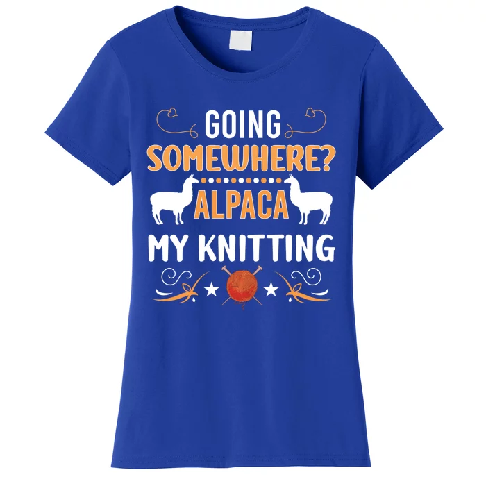 Crochet Yarn Lovers Alpaca My Knitting Funny Crocheting Cool Gift Women's T-Shirt