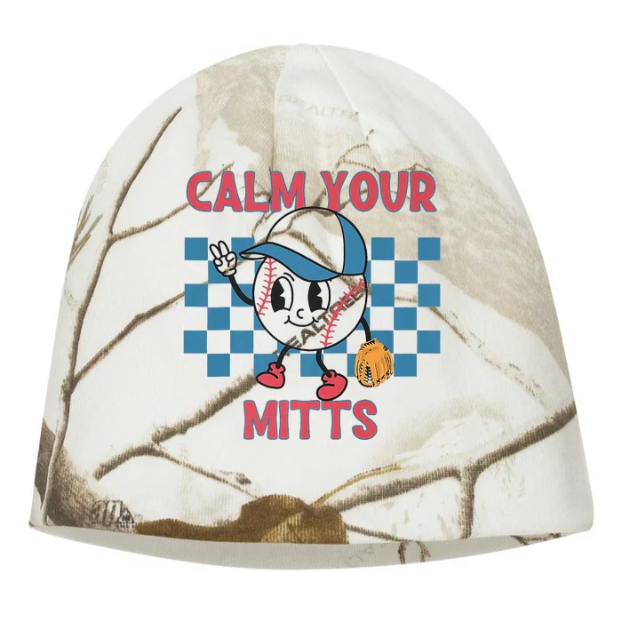 Calm Your Mitts Baseball Mom Funny Sport Lover Mother's Day Kati - Camo Knit Beanie