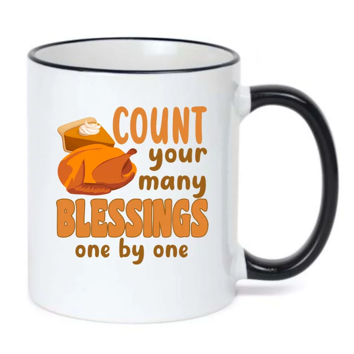 Count Your Many Blessings One By One Thanksgiving Black Color Changing Mug