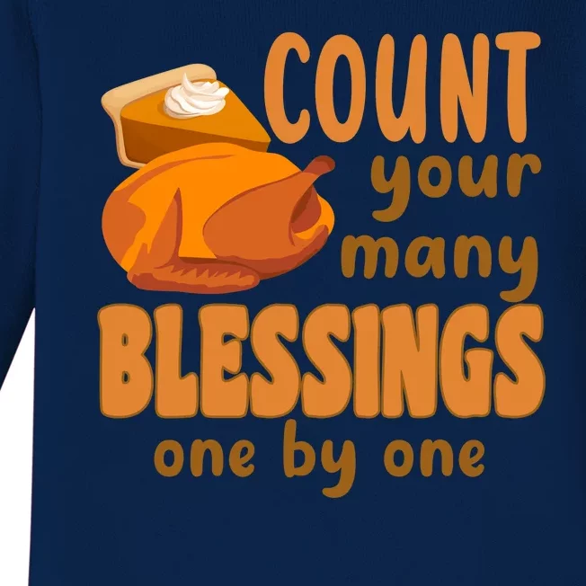 Count Your Many Blessings One By One Thanksgiving Baby Long Sleeve Bodysuit