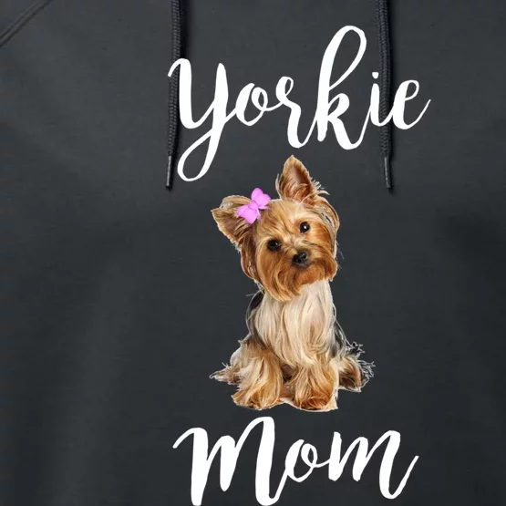 Cute Yorkie Mom Dog Apparel Gift Performance Fleece Hoodie