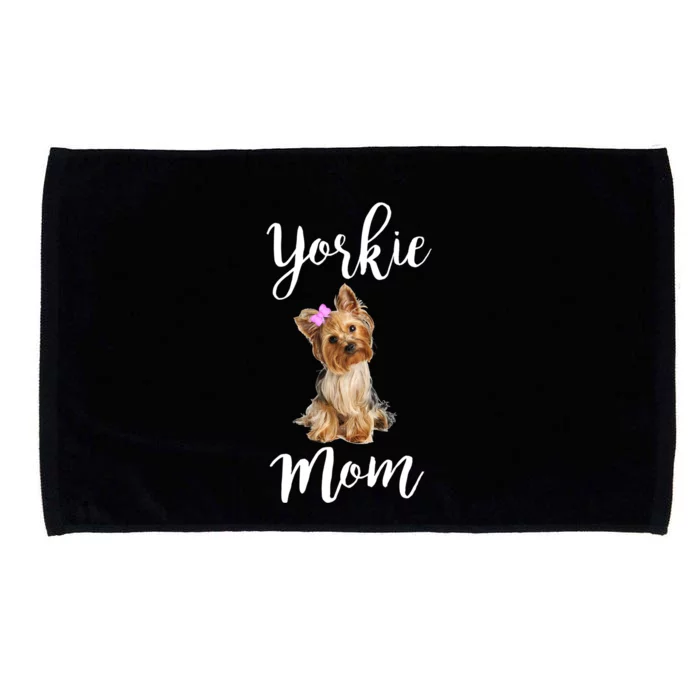 Cute Yorkie Mom Dog Apparel Gift Microfiber Hand Towel