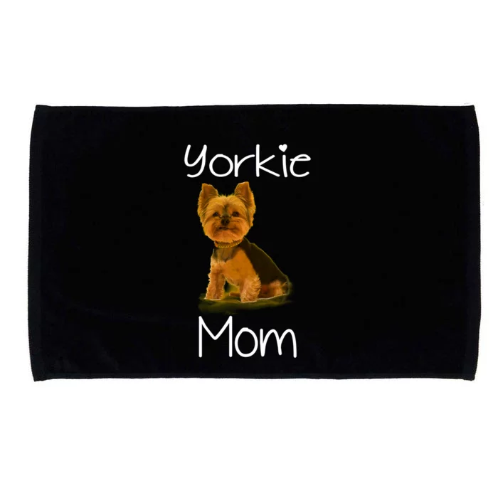 Cute Yorkie Mom Dog Funny Gift Microfiber Hand Towel