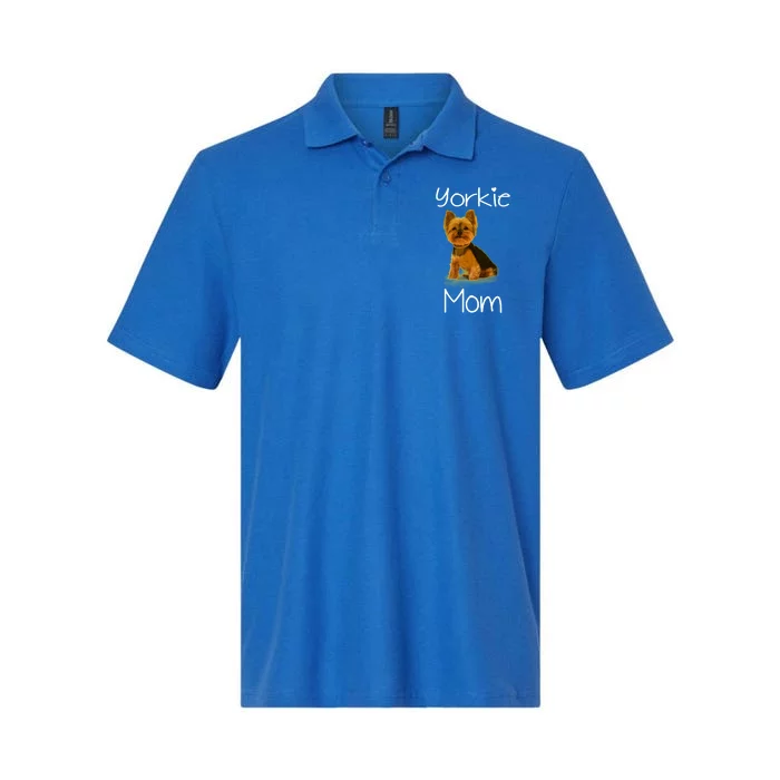 Cute Yorkie Mom Dog Funny Gift Softstyle Adult Sport Polo