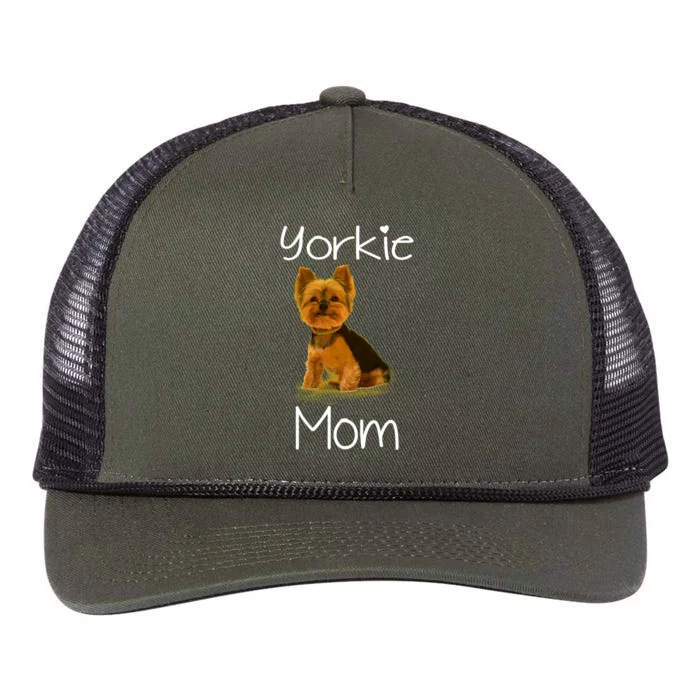 Cute Yorkie Mom Dog Funny Gift Retro Rope Trucker Hat Cap