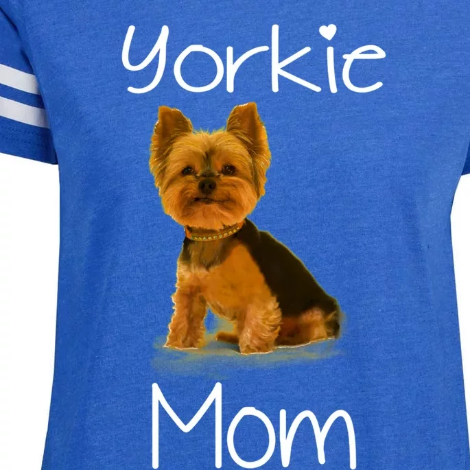 Cute Yorkie Mom Dog Gift Enza Ladies Jersey Football T-Shirt