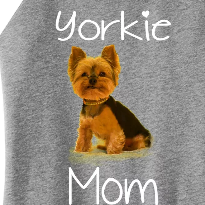 Cute Yorkie Mom Dog Gift Women’s Perfect Tri Rocker Tank